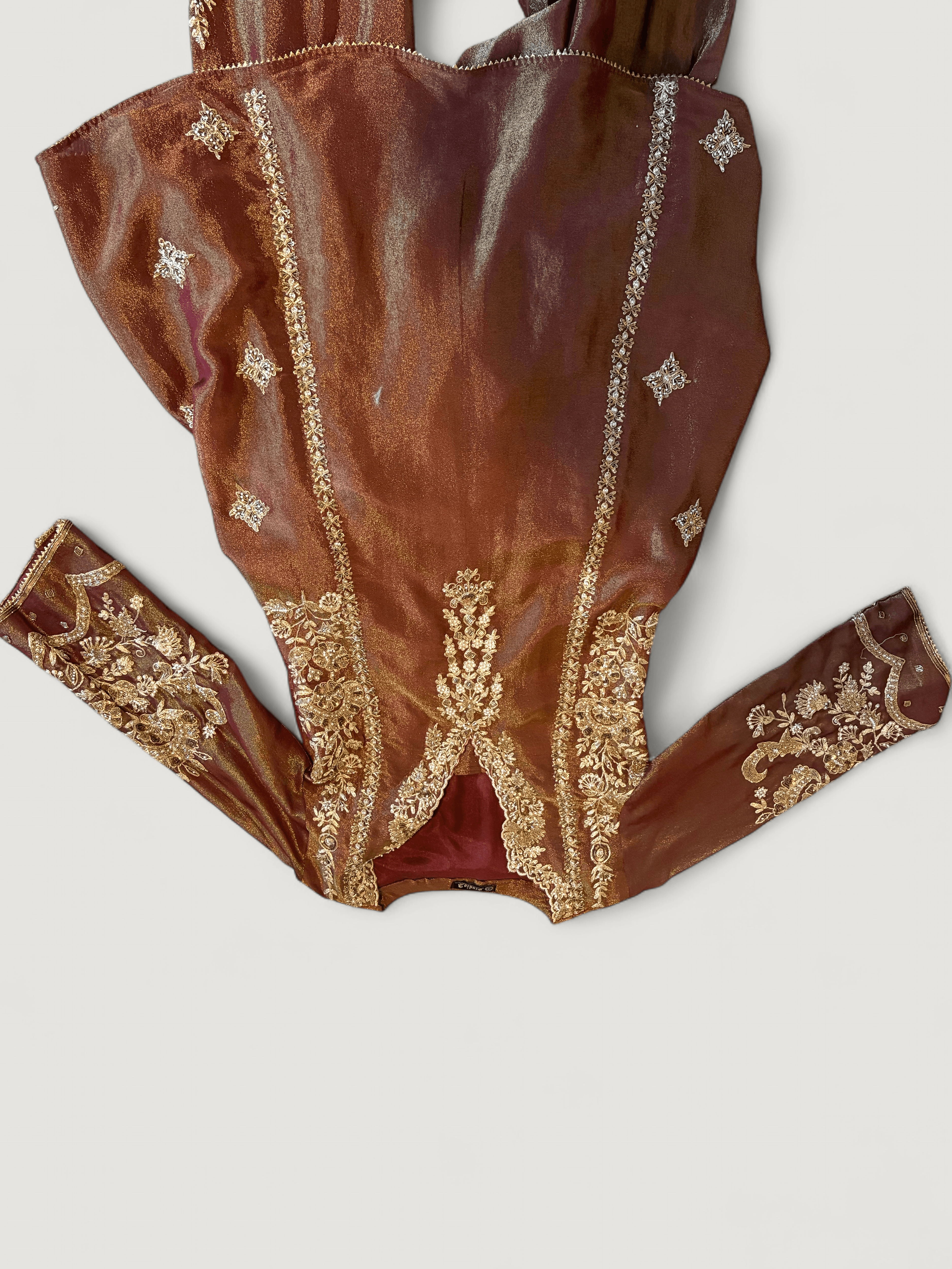 Brown / Iridescent Punjabi Suit - Image 3